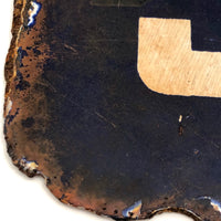 Blue and White Porcelain Enamel Old Street Sign Fragment: DO / ST.