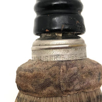 19th Century Clothes Brush with Velvet Covered Ferrule and Lacquered Turned Handle