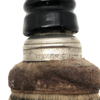 19th Century Clothes Brush with Velvet Covered Ferrule and Lacquered Turned Handle