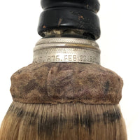 19th Century Clothes Brush with Velvet Covered Ferrule and Lacquered Turned Handle