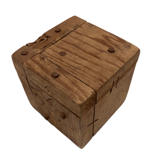 Charming Old Folk Art Puzzle Cube