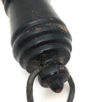 19th Century Clothes Brush with Velvet Covered Ferrule and Lacquered Turned Handle