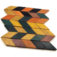 Old Handmade Wooden Parquetry Blocks with Great Color