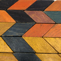 Old Handmade Wooden Parquetry Blocks with Great Color