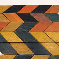 Old Handmade Wooden Parquetry Blocks with Great Color