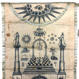 Very Rare, 1818 Early James T. Porter (Marked) Middletown, CT Masonic Grand Master Apron
