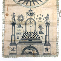 Very Rare, 1818 Early James T. Porter (Marked) Middletown, CT Masonic Grand Master Apron