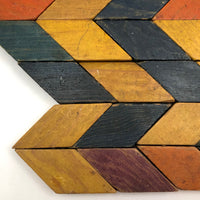 Old Handmade Wooden Parquetry Blocks with Great Color