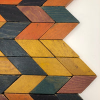 Old Handmade Wooden Parquetry Blocks with Great Color