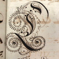 Augusta Hewlett's Stunning 1835-1847 Penmanship Notebook with Elaborate Alphabets and Family Records