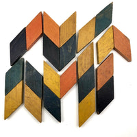 Old Handmade Wooden Parquetry Blocks with Great Color