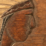 Mounted Relief Carving of Native American with Feathered Headdress