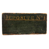 18th Century "Deposite No. 1" Painted Wood Panel