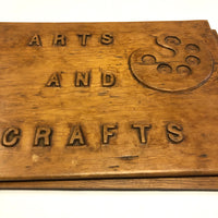Carved Arts and Crafts Large Wooden Scrapbook