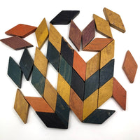 Old Handmade Wooden Parquetry Blocks with Great Color