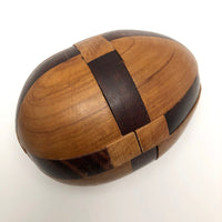 Japanese Vintage Wooden Interlocking Puzzle Egg