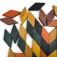Old Handmade Wooden Parquetry Blocks with Great Color
