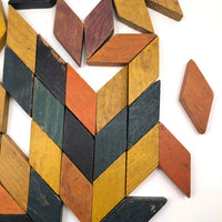 Old Handmade Wooden Parquetry Blocks with Great Color