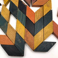Old Handmade Wooden Parquetry Blocks with Great Color