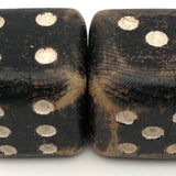 Great Old Pair of Large Carved Solid Wood Carnival Dice