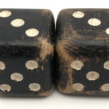 Great Old Pair of Large Carved Solid Wood Carnival Dice