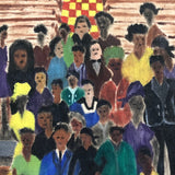 Marvelous Large 1940s Haitian Folk Art Painting of Funeral Procession