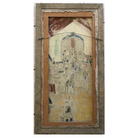 Marvelous Large 1940s Haitian Folk Art Painting of Funeral Procession