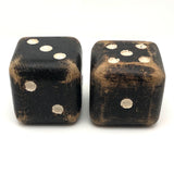 Great Old Pair of Large Carved Solid Wood Carnival Dice