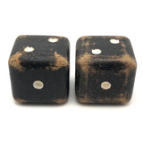 Great Old Pair of Large Carved Solid Wood Carnival Dice