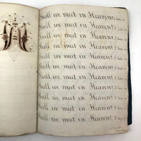 Augusta Hewlett's Stunning 1835-1847 Penmanship Notebook with Elaborate Alphabets and Family Records