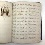 Augusta Hewlett's Stunning 1835-1847 Penmanship Notebook with Elaborate Alphabets and Family Records