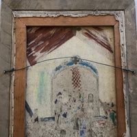 Marvelous Large 1940s Haitian Folk Art Painting of Funeral Procession