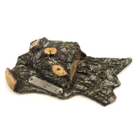 Funky Bark Covered Wall Hanging Folk Art Match Holder with Striker