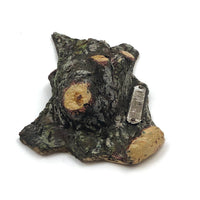 Funky Bark Covered Wall Hanging Folk Art Match Holder with Striker