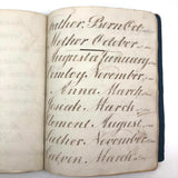 Augusta Hewlett's Stunning 1835-1847 Penmanship Notebook with Elaborate Alphabets and Family Records