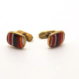 Agate and 14K Vintage Gold Cufflinks