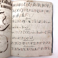 Augusta Hewlett's Stunning 1835-1847 Penmanship Notebook with Elaborate Alphabets and Family Records