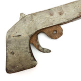 Old Handmade Gray Painted Toy Gun