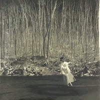Glass Plate Negative of Woman Skating Figure Eights on Pond, 1890s