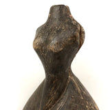 Very Old Carved Wooden Doll Scale Dress Form with Fantastic Patina of Use