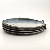 Set of Four Handmade Japanese Fish Shaped Plates, Signed