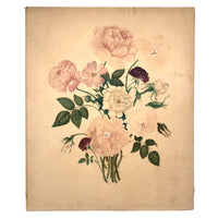 Very Fine 19th Century Gouache and Watercolor Floral Bouquet