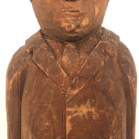 Old Carved Wooden Train Conductor with Terrific Patina