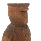 Old Carved Wooden Train Conductor with Terrific Patina