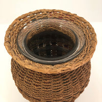 Large Penobscot Splint Ash and Sweetgrass Handled Basket Vase Presumed by Flo Shay