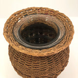 Large Penobscot Splint Ash and Sweetgrass Handled Basket Vase Presumed by Flo Shay