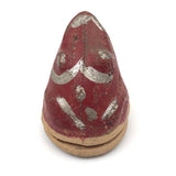 Little Antique Red and Silver Painted Papier Mache Frog Squeaker