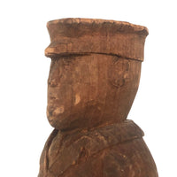 Old Carved Wooden Train Conductor with Terrific Patina