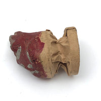 Little Antique Red and Silver Painted Papier Mache Frog Squeaker
