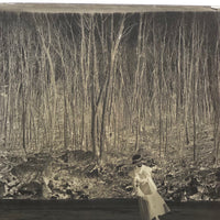 Glass Plate Negative of Woman Skating Figure Eights on Pond, 1890s